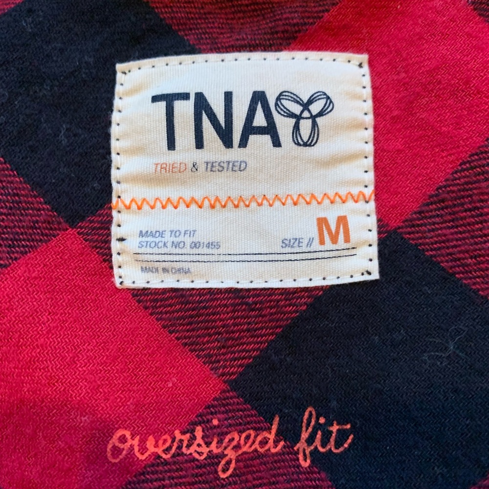 Aritzia red and black flannel, medium.